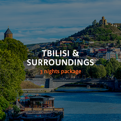 Panoramic view of Tbilisi with Narikala Fortress and the Mtkvari River